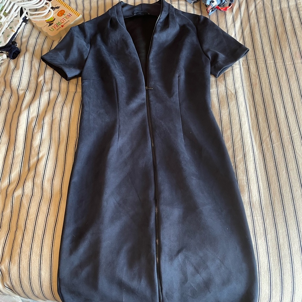 “Velvet” zipper short dress